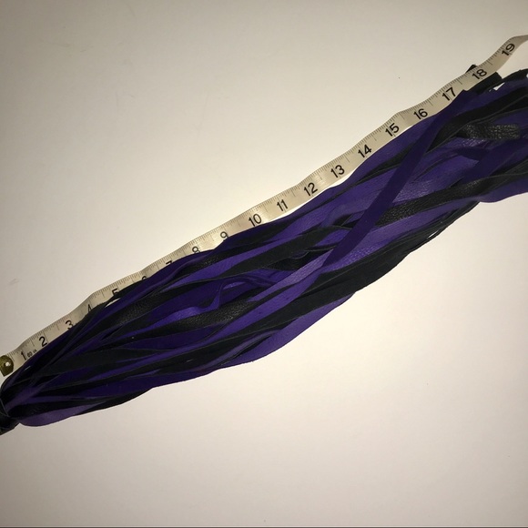 Premium Deerskin Flogger, Purple On Black - Picture 6 of 6